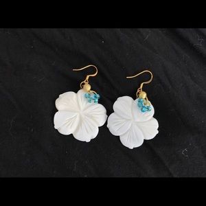 Carved shell earrings